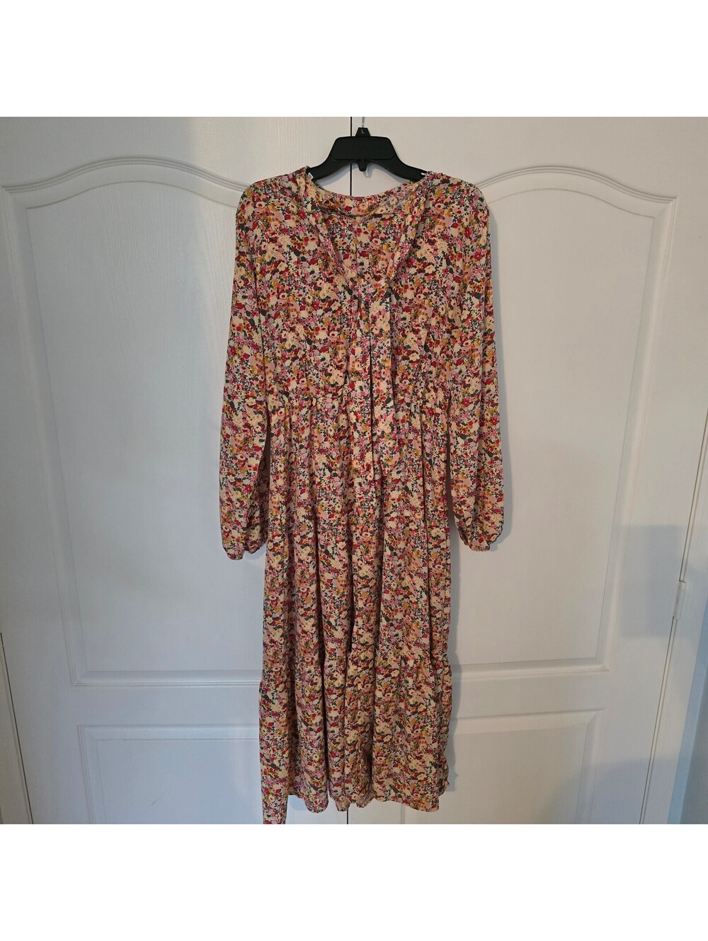 Floral Long Sleeve Midi Dress